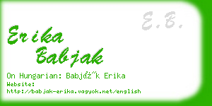 erika babjak business card